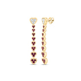 1/3CTW-DIA ANA M 7/8CTW RD-RU NAT GEM HEART DANGLING EARRING